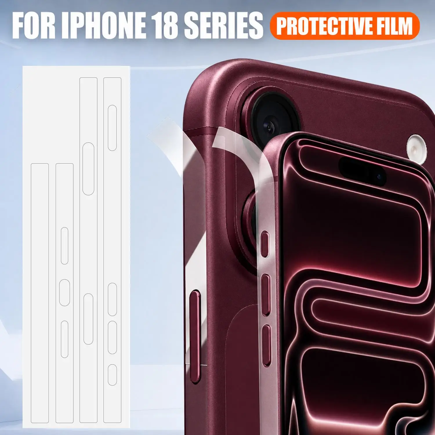 Border Frame Film Protector Cover for IPhone 18 Pro Max Ultra-thin Clear Side Film Protective for IPhone 14 15 17 18 Pro 16 Plus