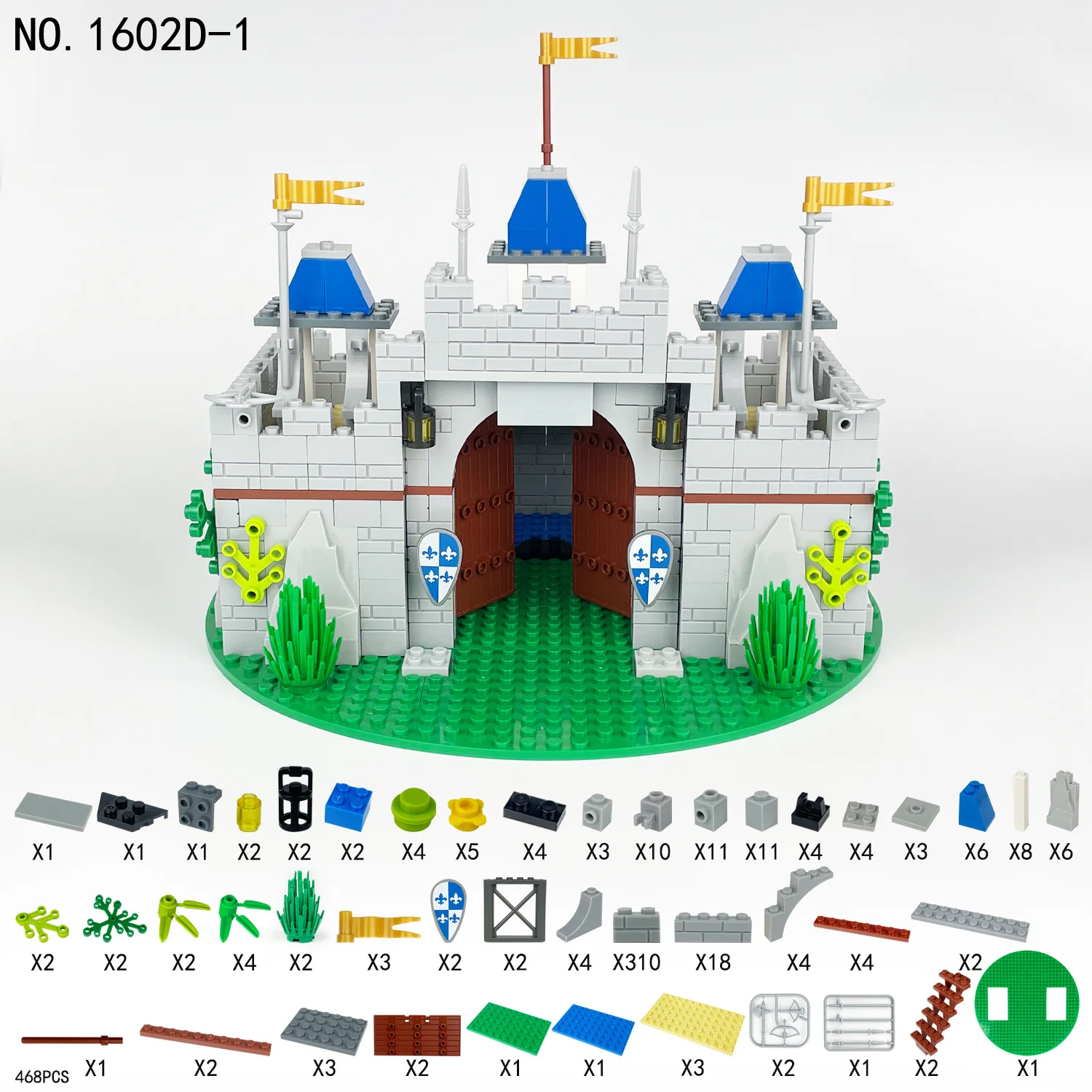 Décennie s de construction de la porte du château du royaume médiéval, briques créatives, jouets de bricolage, figurines de soldats de la Rome compatibles avec les nuits de Bradford