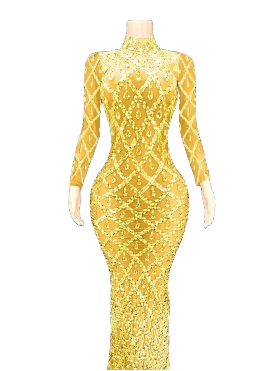 Wielobarwna, błyszcząca sukienka z długimi rękawami, zdobiona kryształkami, seksowna, dla kobiet, na wieczorne przyjęcia, stroje do tańca towarzyskiego.