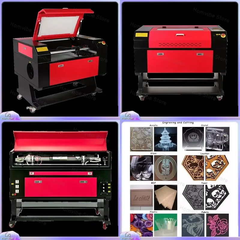 

4060 60W 80W 100W CO2 Laser Engraving Machine for Wood Acrylic Crystal Leather Paper Fabric MDF Plywood CNC Desktop Cutting