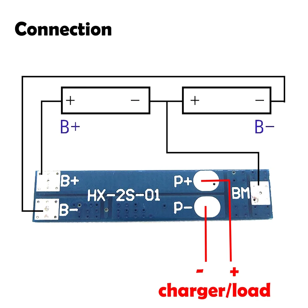 2S 5A 7.4V 8.4V 18650 Lithium Ion Li-ion Battery Protection Board Enhanced HX-2S-01 PCM BMS