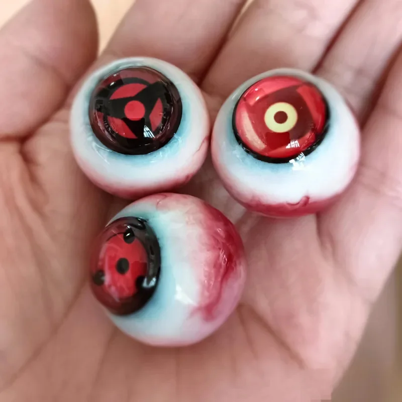 Anime Simulation Ninjas Eyeball Sasukes Sharingans Ball Cosplay Prop Realistic For Display Collection Toy Birthday Gift Fans