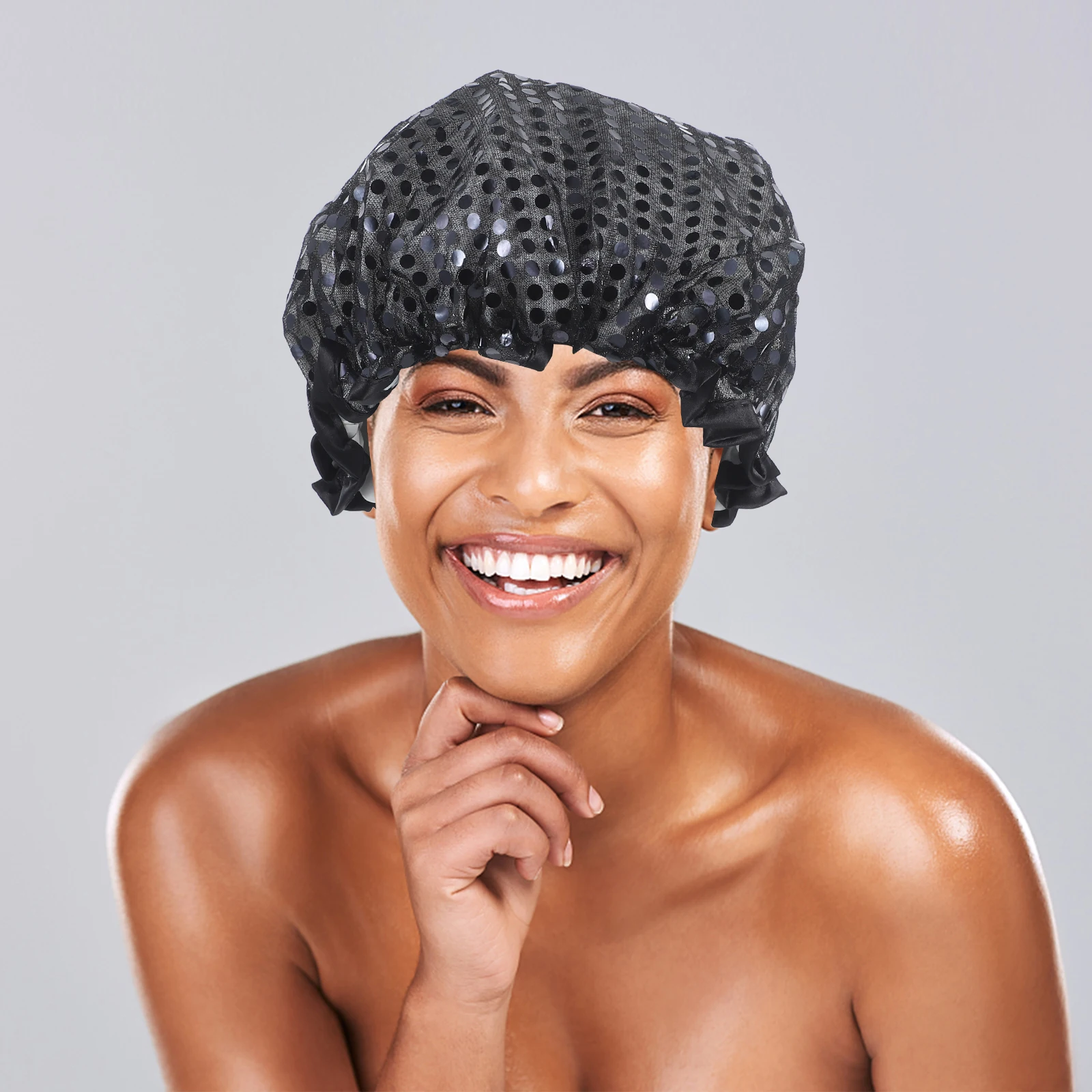 

Large Waterproof Shower Cap for Women and Men Reusable Elastic Bath Bonnet Hair Protector for Long Hair Shower Cap