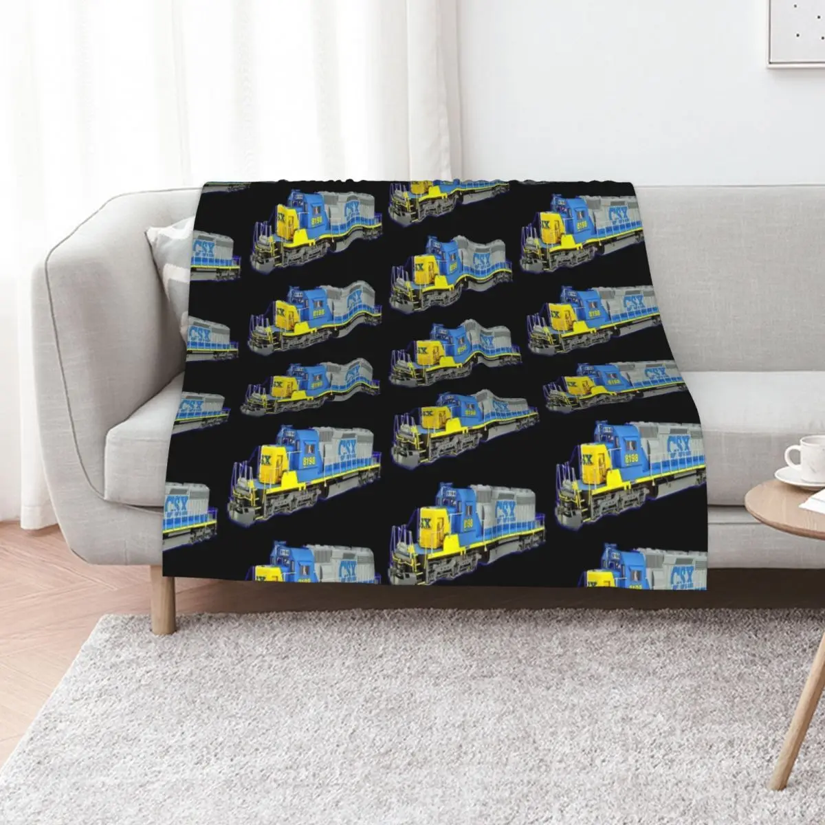 Freight Train CSX Engine Throw Blanket Soft Plush Plaid Fashion Sofas Winter beds Sofa Nap Furry Blankets