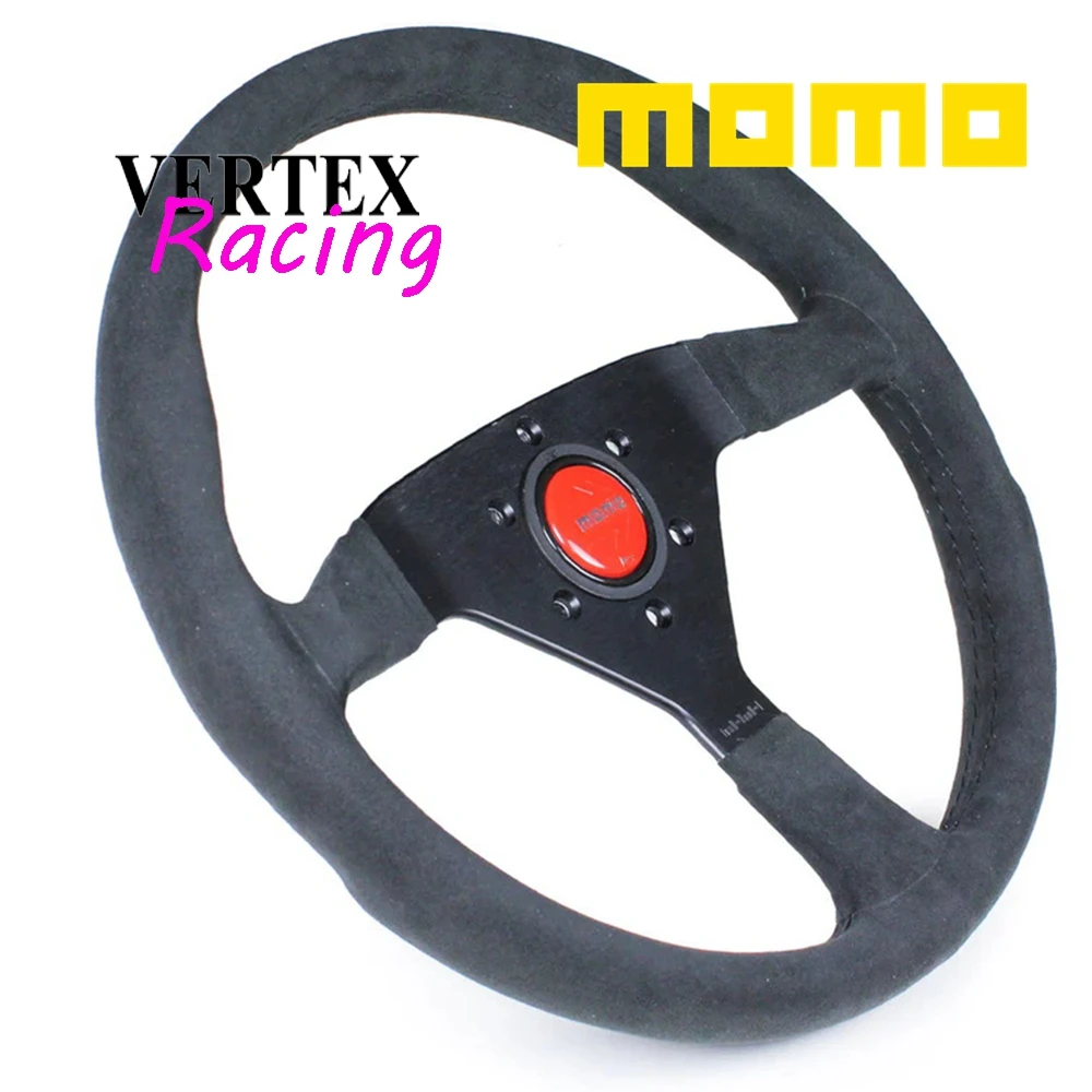 14Inch MONTE CARLO MOMO Steering Wheel Car Rally Racing Suede Leather JDM Steering Wheel Volantes For VW HONDA TOYOTA BMW Nissan