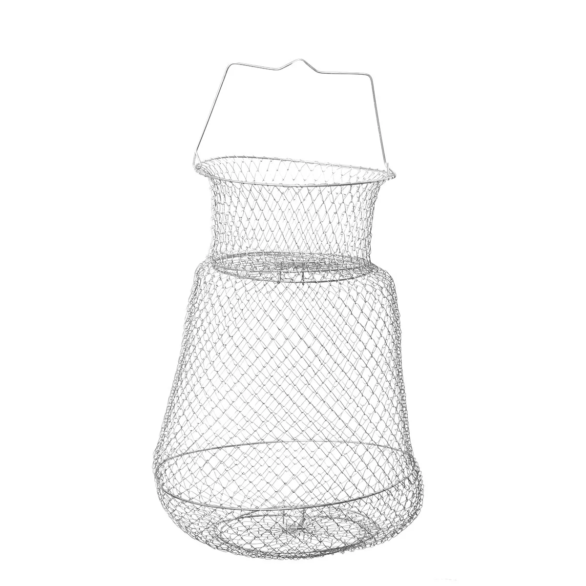 

30Cm Mesh Hole Foldable Fish Net Crab Lobster Trap Heavy Duty Iron Wire Fishing Tool Portable Outdoor Equipment