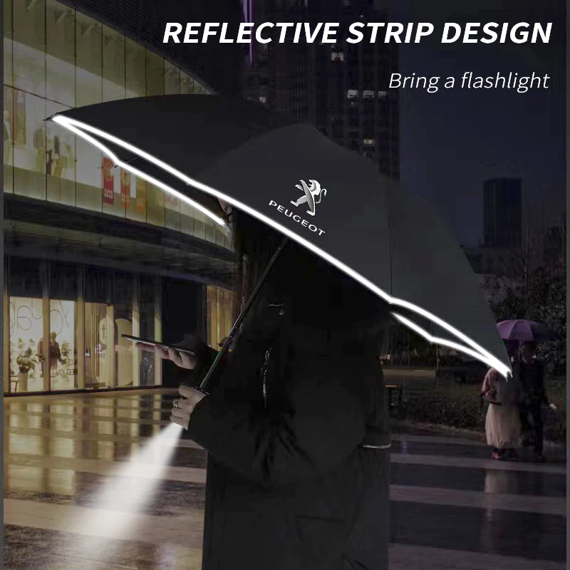 

For Peugeot 206 5008 208 301 207 408 508 308 407 2008 3008 4008 GT RCZ GTLine Car Automatic Folding Windproof Sunshade Umbrella