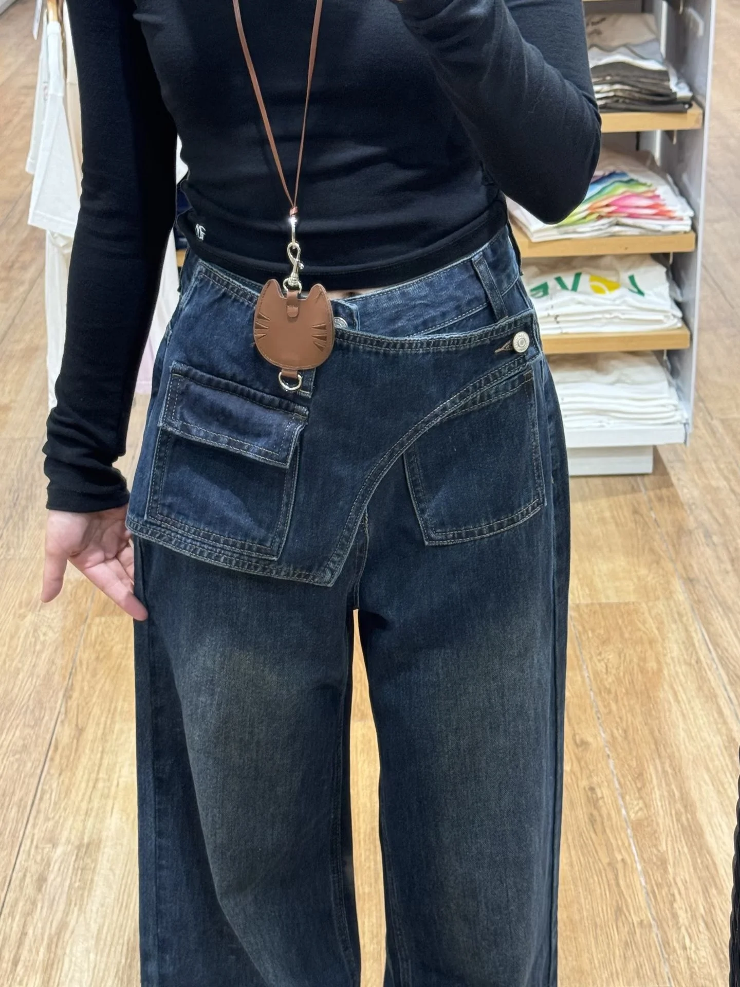 

plus Size American Retro Denim Jeans Women's High Waist Loose Straight Leg Wide Leg Pants Pear Shape Body Slimming Spring Autumn