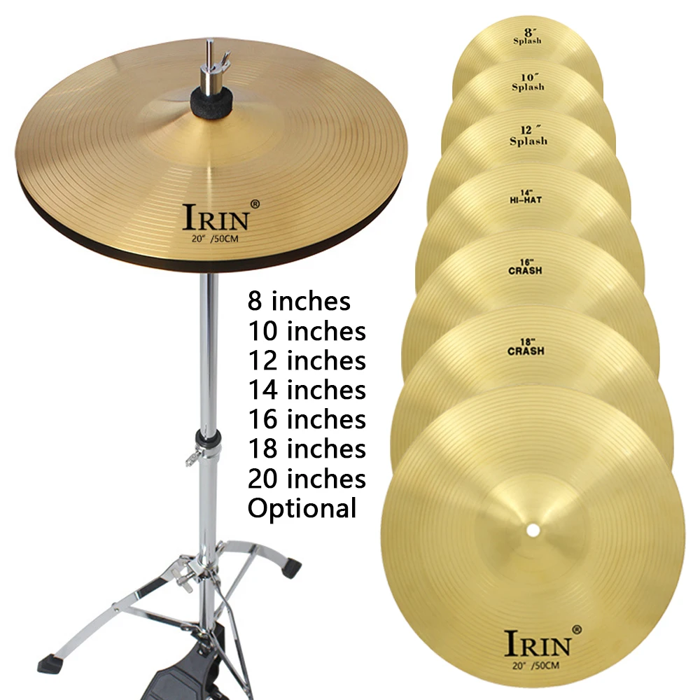 

IRIN Drum Set Cymbals 8/10/12/14/16/18/20 inch Brass Cymbal Splash Crash Hi-Hat Jazz Drum Cymbal Percussion Instrument Parts