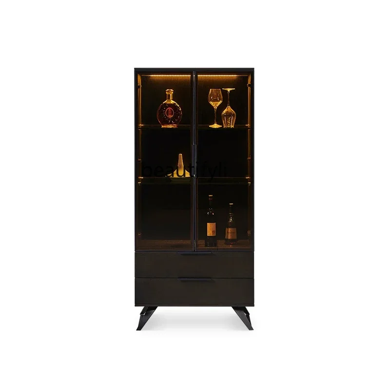 

Italian Minimalist Wine Cabinet Wine Rack Wall Display Cabinet Light Luxury Restaurant Glass Locker