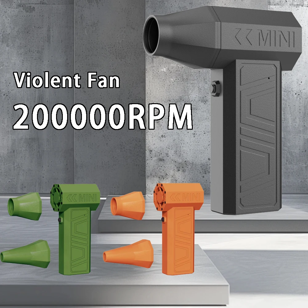 

200000 Потужный вентилятор об/мин, пылесос, зарядка типа C, сильный ветер, 52 м/с, бесщеточный турбоструйный вентилятор