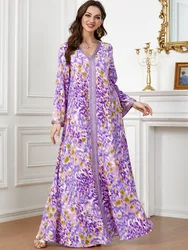 2024 New Modest Eid  Dubai Luxury Abayas For Women Party Dress Muslim Robe Elegant Kaftan Abaya Ramadan Jalabiya Caftan Morocco