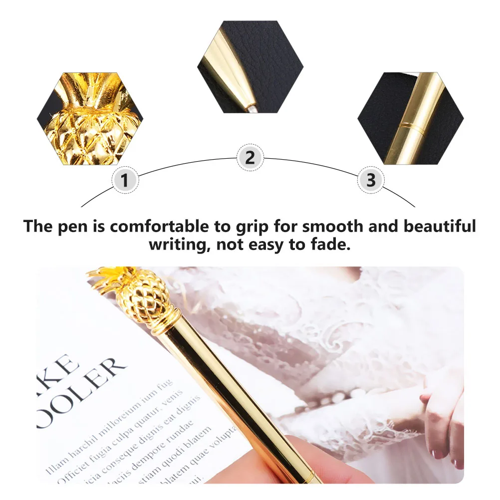 

2 Pcs Pen Electroplating Gold Ballpoint Gift Writing Stationery Office Name The Gifts