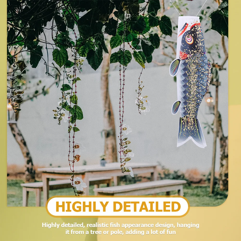 Animal Carp Streamer Fish Windsock Garden Hanging Decorations Outdoor Socks Heavy Duty Kite Summer Black Japanese for Home