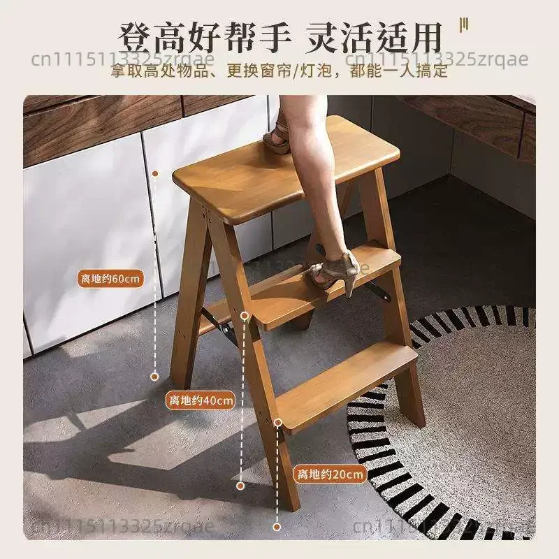 Cross-border thickened foldable  Convenient high stool Three-step  Household ladder Chair  Bench
