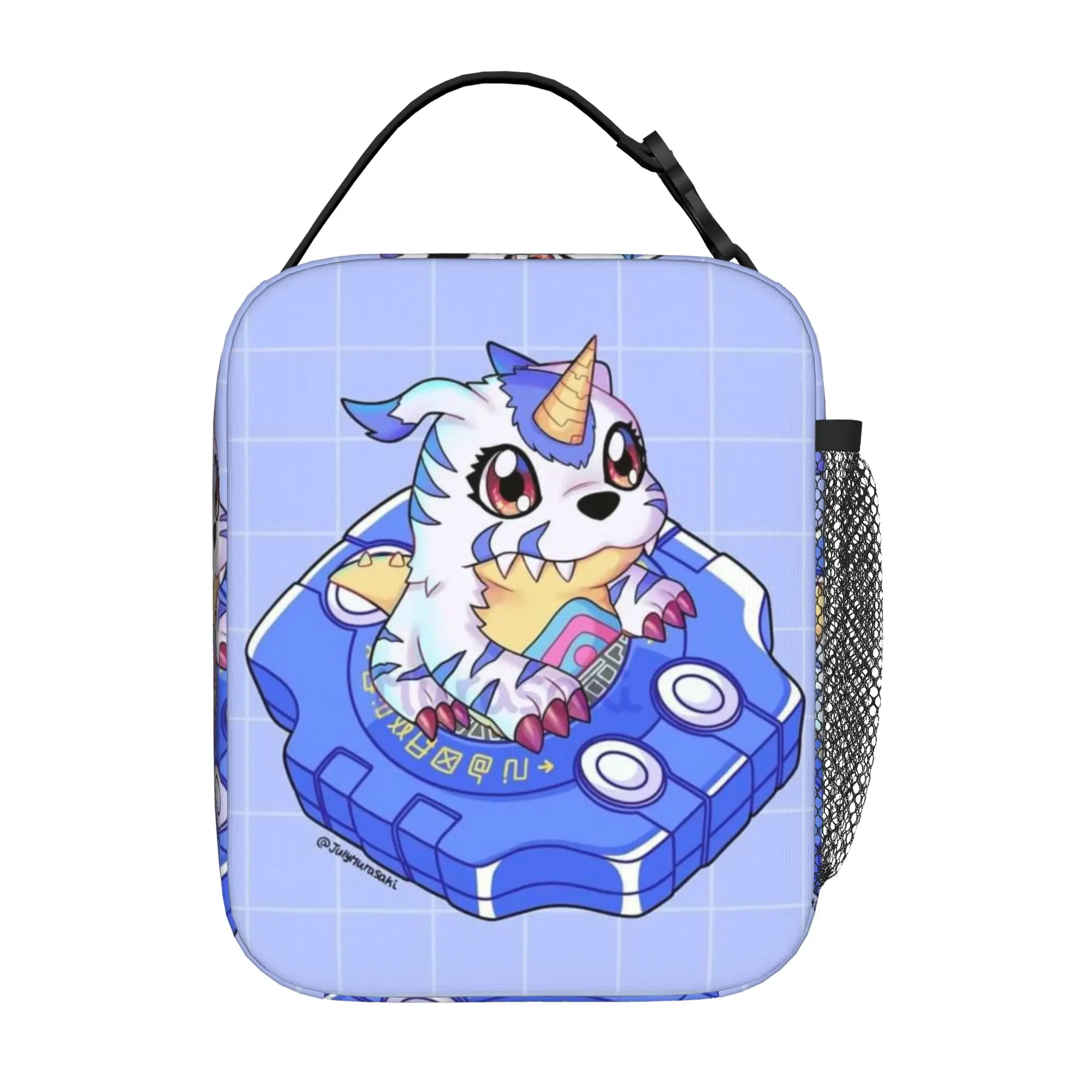 Zurück in die Schulsaison: Digimon-Handtasche Gabumon (3) Große Kapazität, klassisches Harajuku-Design, klassische Lunch-Tasche mit Lebensmittel-Organizer