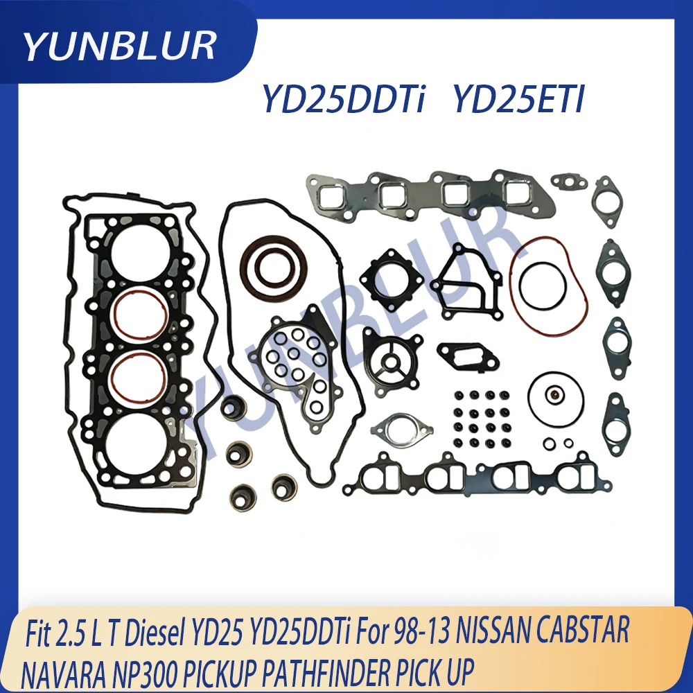 

Комплект полных прокладок двигателя для 2.5L T Diesel YD25 YD25DDTi, подходит для Nissan Cabstar, Navara NP300, Pickup, Pathfinder 1998-2013 гг.
