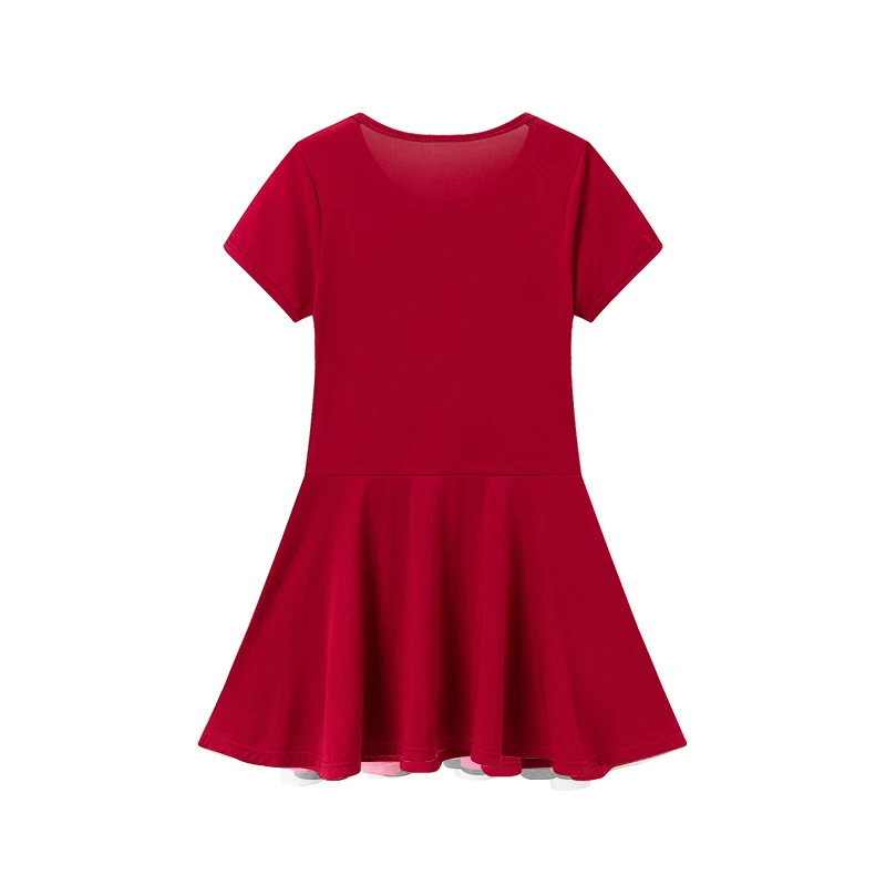 1/3-teiliges Mädchen-Sommerkleid, bequemes Freizeitkleid, süßes und niedliches Kleid mit Schleifendruck, Plissee-Kleid, Rundhals-Knielanger Rock – Detail 15