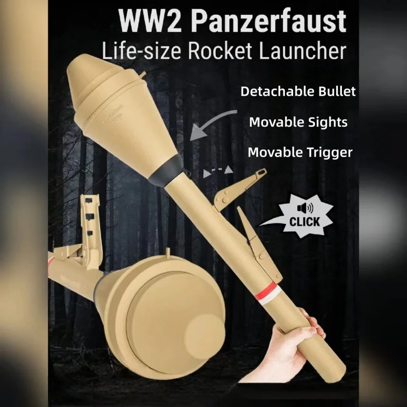 Ultra German Iron Fist Granatenmodell 1:1 Bewegliche Panzerabwehr-Raketen-Replik Sammlerstück für Militärfans Aufbewahrung Dekoration Geschenk