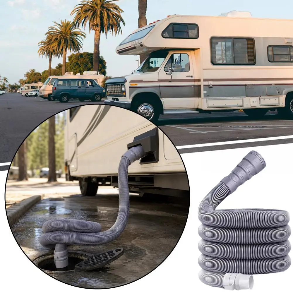 Foldable Caravan Sewer Pipe Kit 1/2/4m RV Trailer Sewer Hose With Adjustable Adapter And Clamp Leakproof RV Hose Rv Accessories