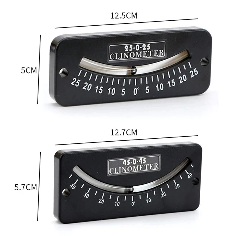 25-0-25 Inclinometer Mini Protractor Level for Off-Road Vehicle, Jeep, Truck, RV, Camper, Trailer, or Boat