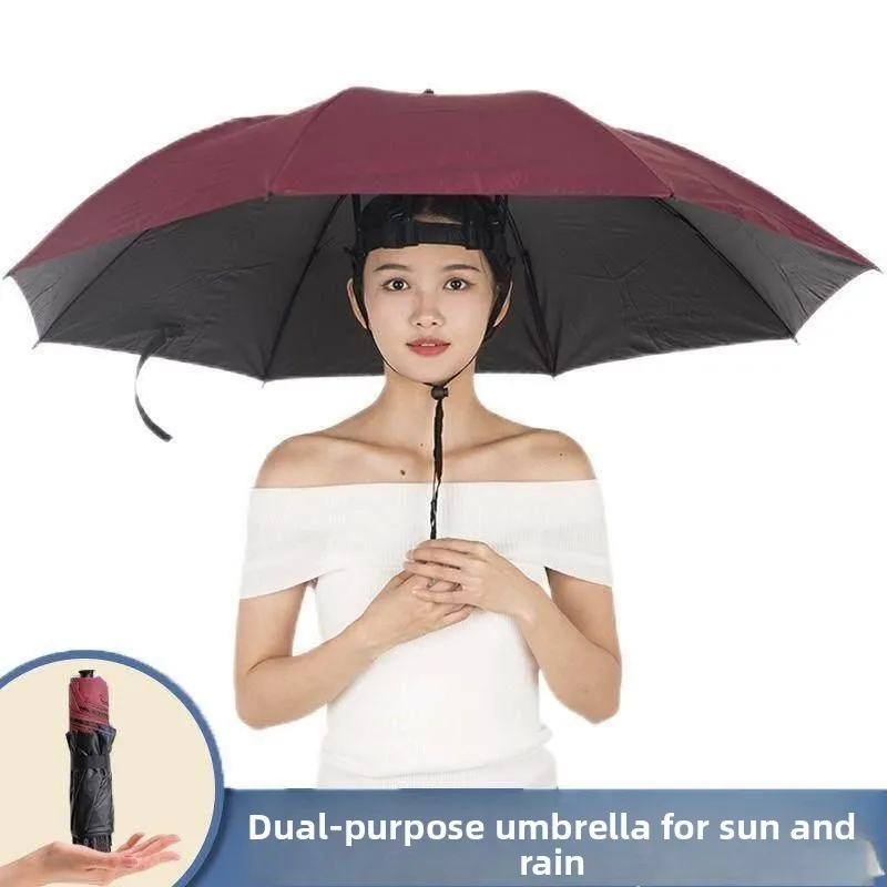 

Fishing Special Large Umbrella Hat Head-Wearing Rainproof Sunscreen Tea Picking Outdoor Fishing Umbrella Rain Protection
