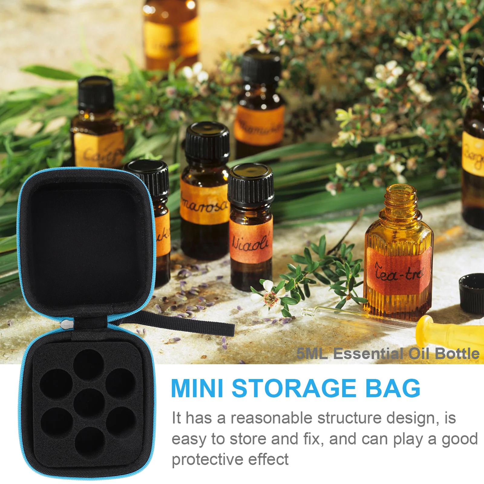 Essential Oil Bottle Storage Box Container Keychain Dispenser Holders Portable Carrying Bag Mini Oils Travel Case