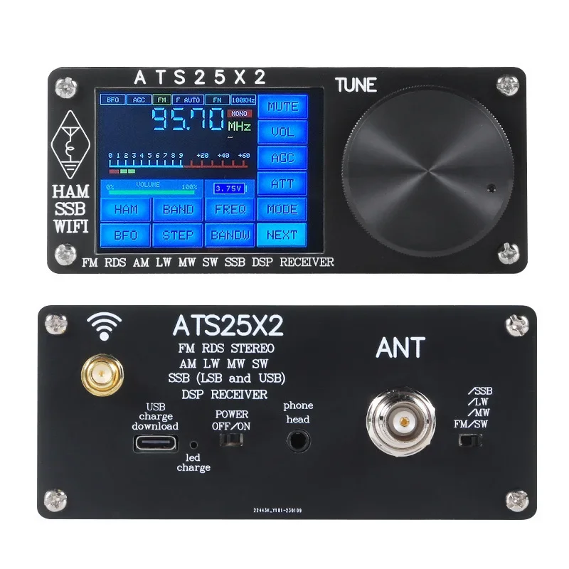 ATS25X Upgrade Odbiornik radiowy pełnopasmowy z ekranem dotykowym 2,4 cala Odbiornik DSP ATS25 ATS-25 max