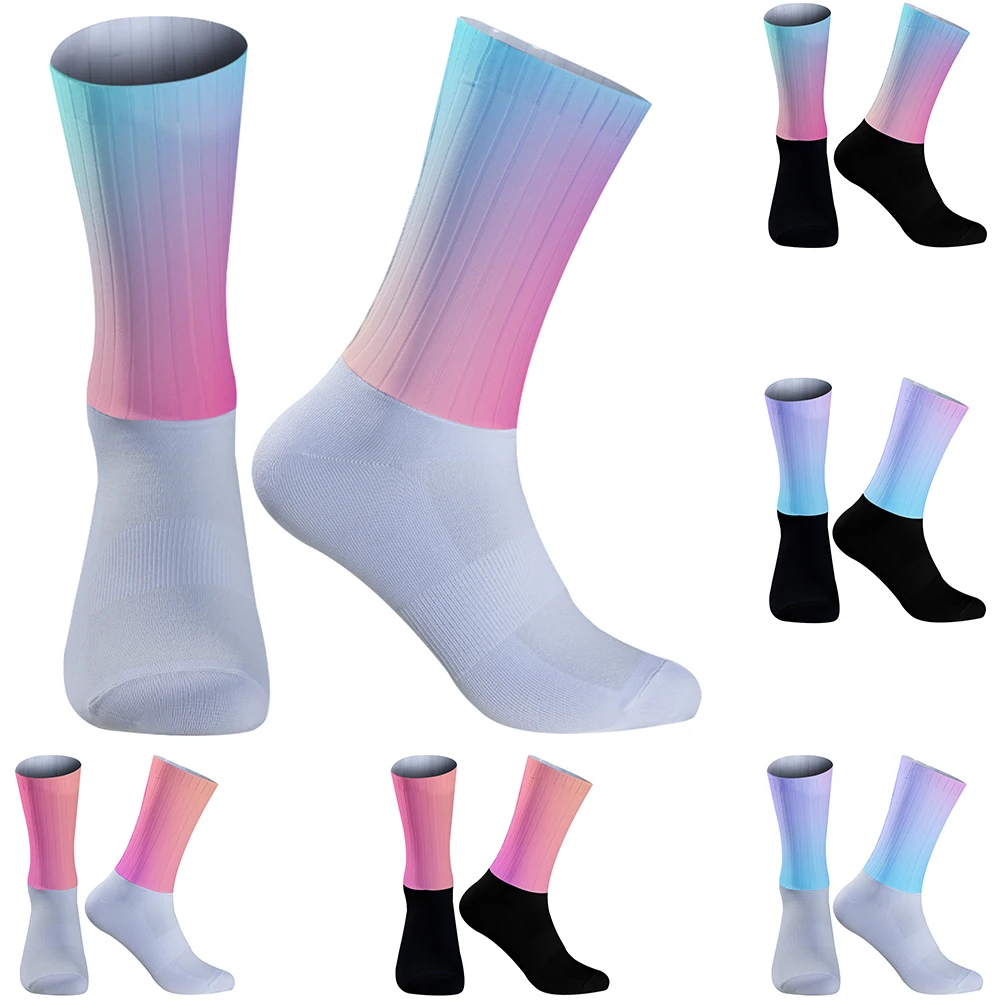 

2025 New Professional cycling socks, quick drying and moisture wicking, silicone anti slip strip, cushioning and pressure relief