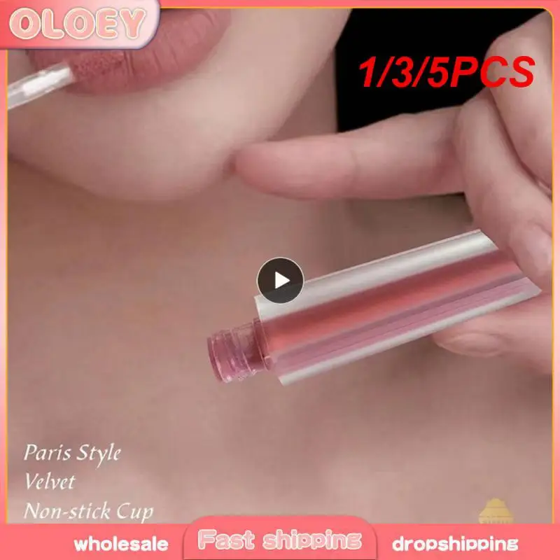 1/3/5PCS Lipstick Velvety Texture Moisturizing Lip Gloss Lasting Antifouling Air Lip Glaze The Trend Fashionable