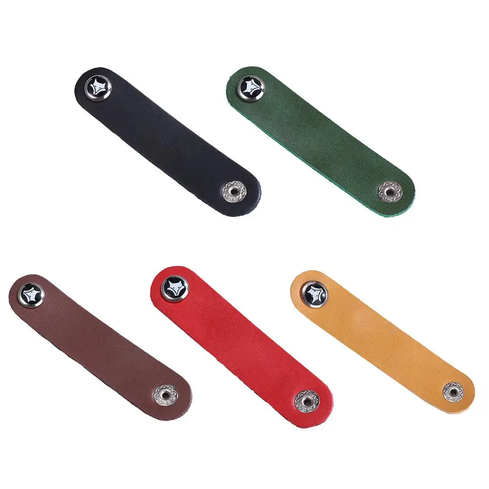 Organizer Cable Winder USB Cable Earphone Fixed Cable Clip Tidy Storage Cable Cable Holder Cowhide Leather Cord Winder Straps