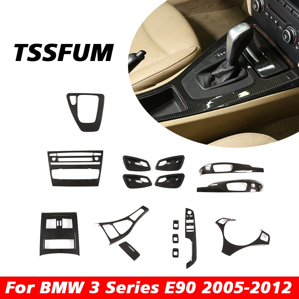 

Для BMW E90 E91 E92 3 серии 2005-2012: накладка на панель переключения передач из АБС-пластика с карбоновым волокном, аксессуар для интерьера автомобиля