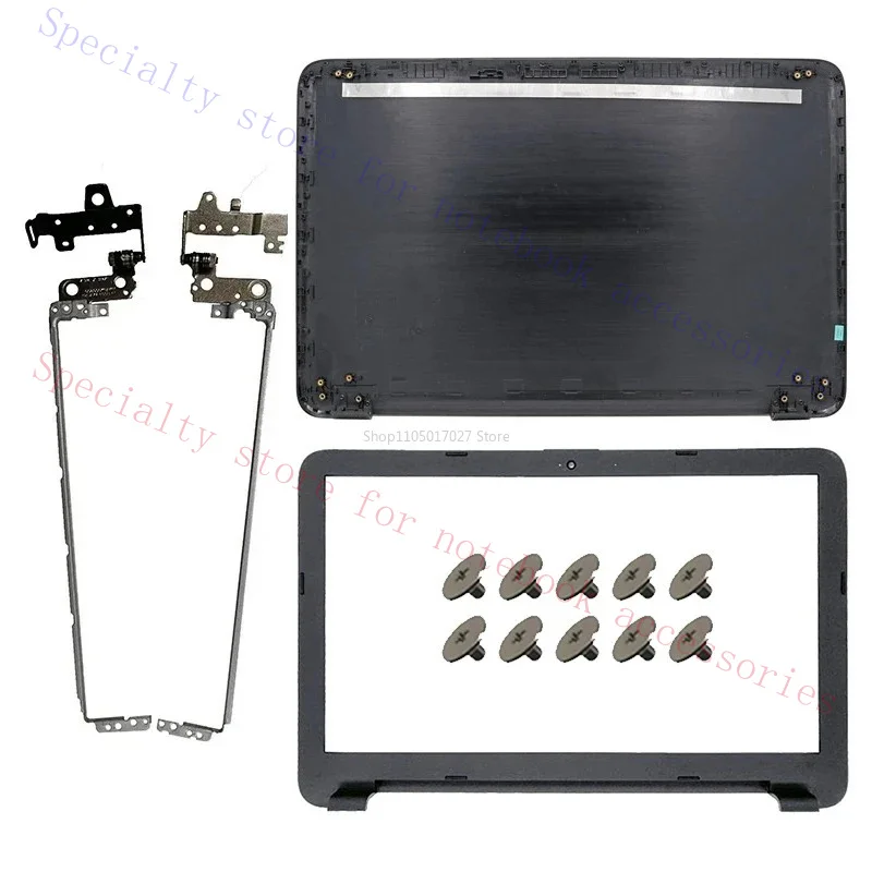 New Laptop Case LCD Back Top Cover/Bezel/Hinges For HP Pavilion 15-BA 15-AY 15-AC 15-AF TPN-C125 TPN-C126 250 G5 255 G5 Black