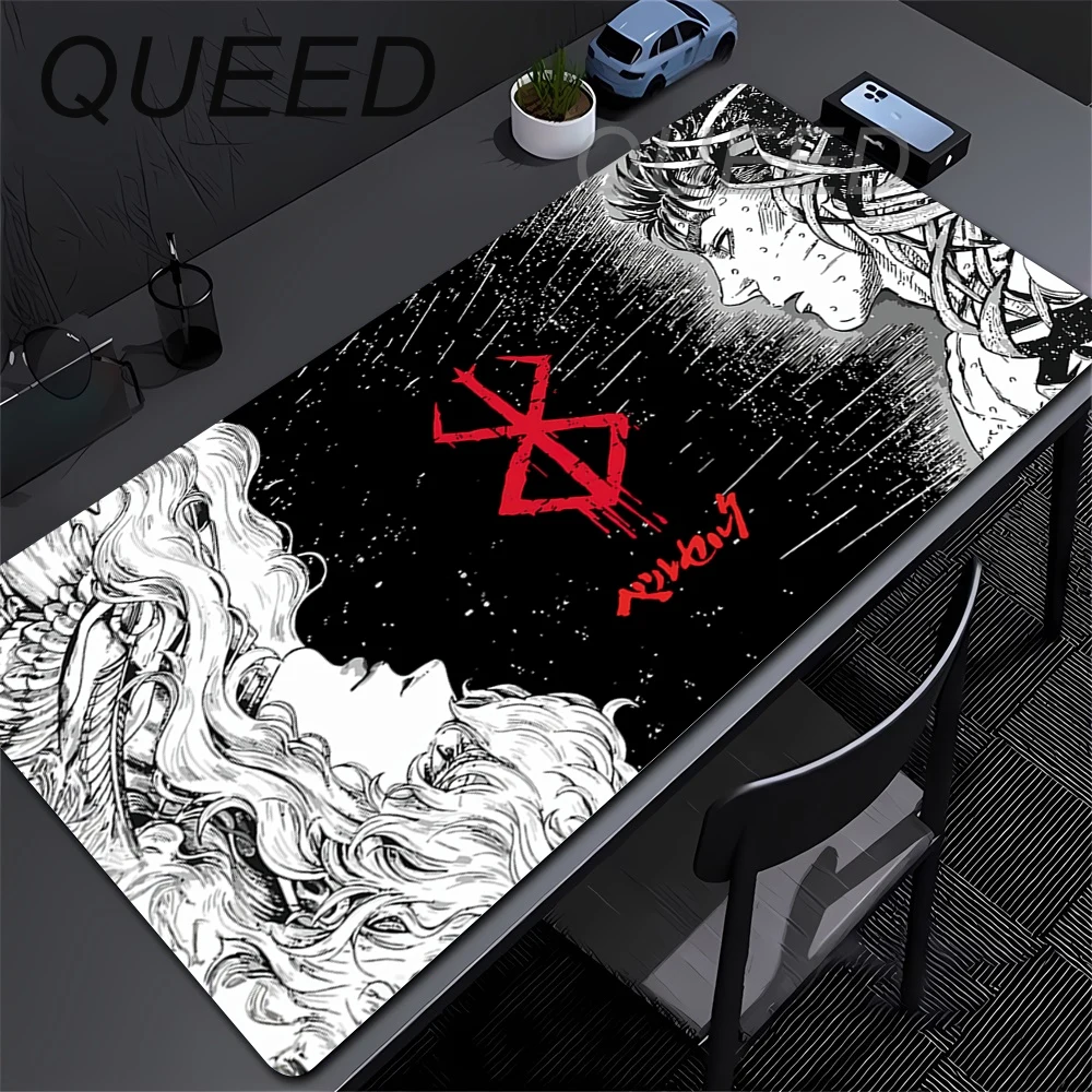 Tapis de souris pour ordinateur portable de grande taille 90x40, tapis de bureau rapide, tapis de souris Anime Berserk Guts Lock Edge, accessoires informatiques, tapis de jeu