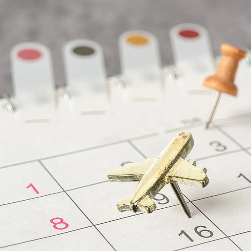 

30 шт. металлических кнопок-гвоздиков с дизайном самолета, милые кнопки-гвоздики для фотостен, офисных карт, календарей, канцелярских принадлежностей, досок объявлений