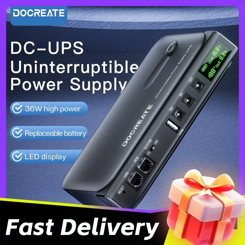 UPS مصدر طاقة غير منقطع مع بطارية قابلة للاستبدال عالية الطاقة بقدرة 36 وات وشاشة LED متعددة الواجهة ومفتاح سلس فوري #2