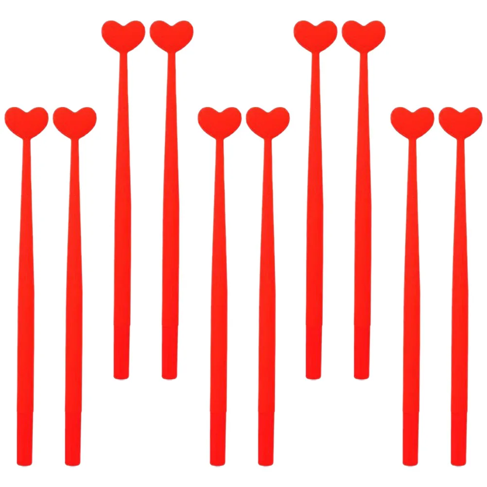 

10 Pcs Heart Shake Pen Shaped Pens Pense Office Accessories Writing Gel Cute Plastic Lovely Student Signature