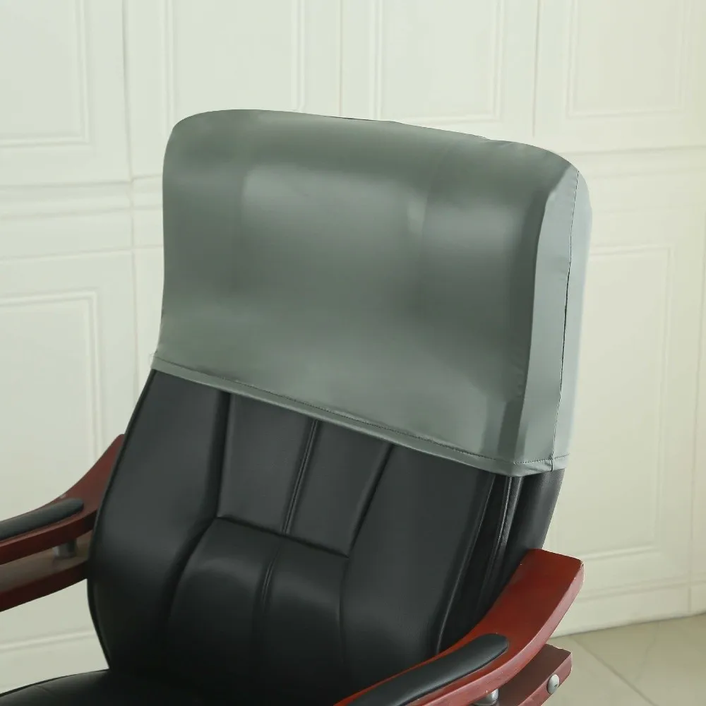 Waterproof Chair Back Cover Dust-proof Leather Chair Office Headrest Solid Color High Elasticity Backrest Protector