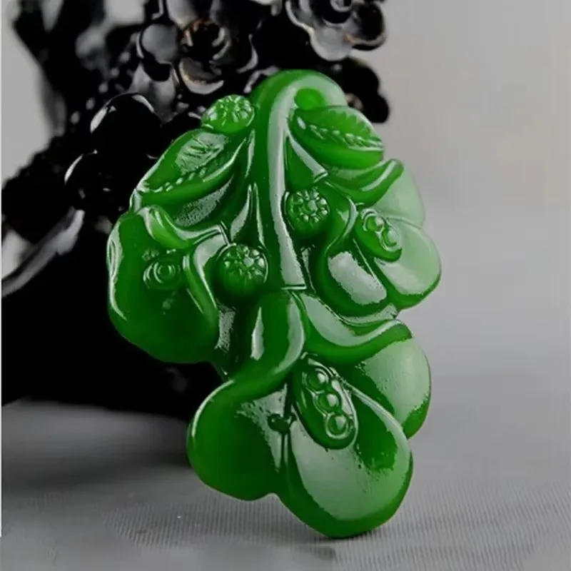 

Natural Green Hand Carved Orchid Jade Pendant Jewelry Necklace Female Flower Gentleman Fresh Jasper Ruyi Orchid Pendant Jade
