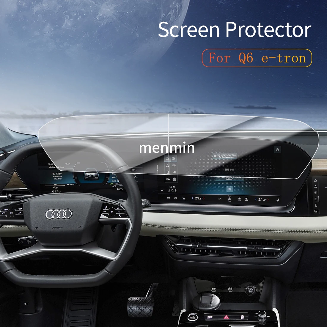 

Car Stickers Dash Carplay Mirror Screen Protector Display Tempered Glass Protective Film Vehicle For25 Audi Q6 e-tron