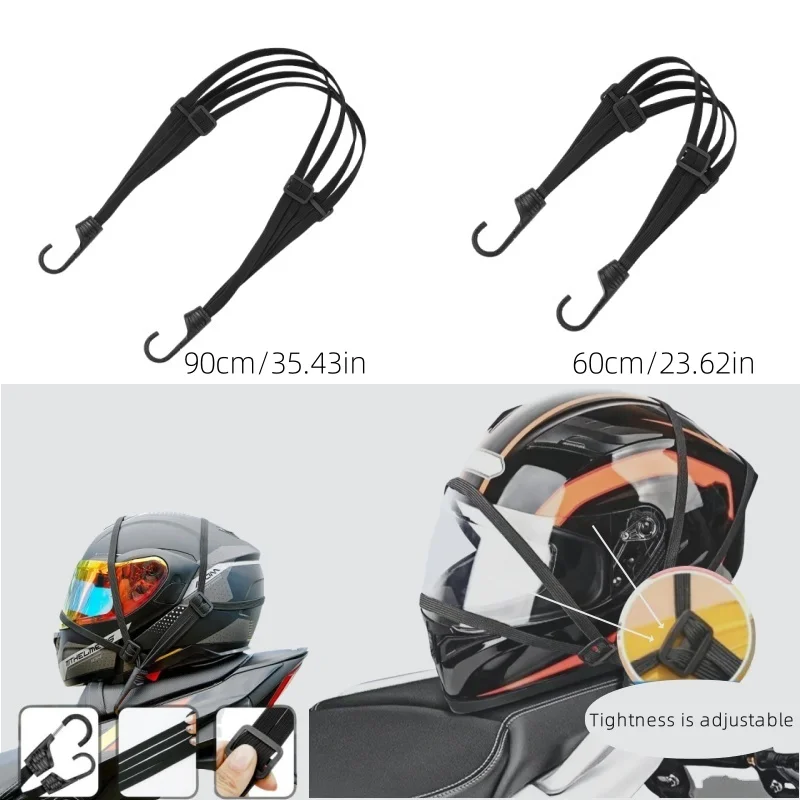 High-Elasticity Motorcycle Helmet Tie-Down Strap | Adjustable Luggage Elastic Cord for E-Bike/Motorcycle | Durable Accessories