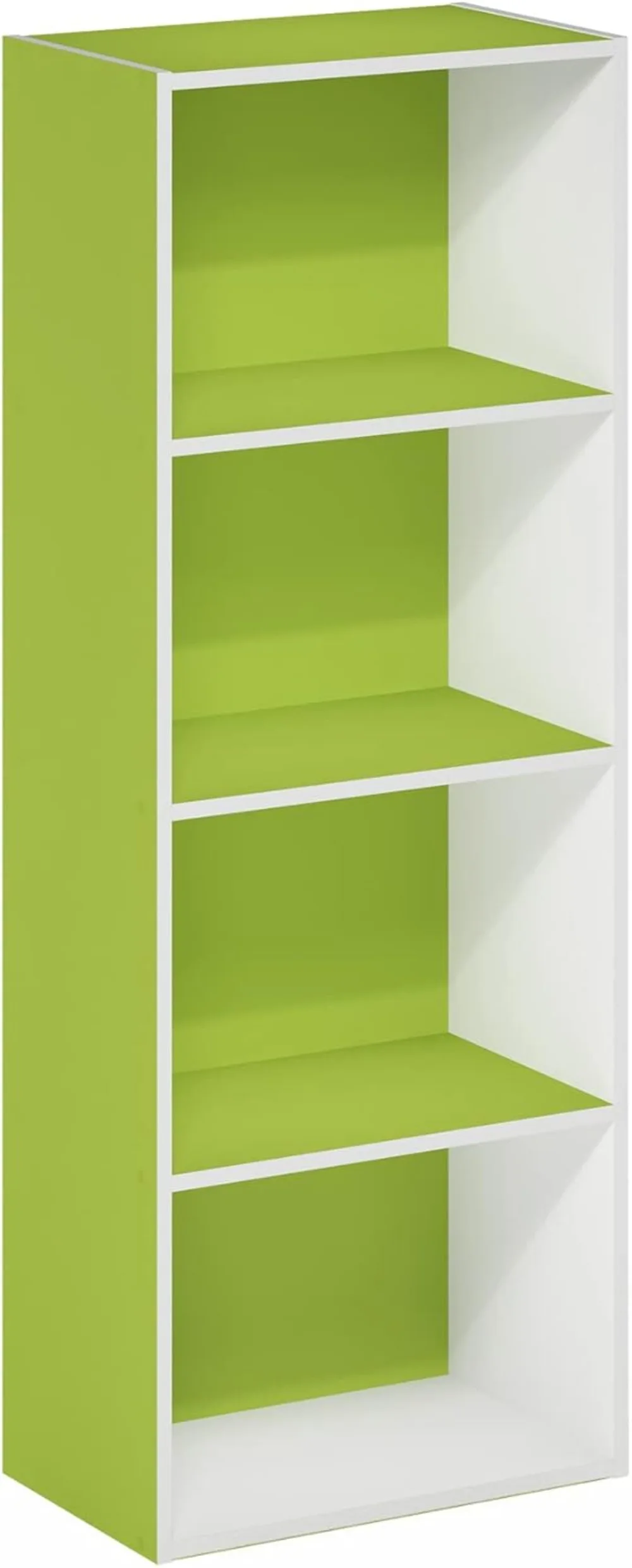 

Furinno Luder Bookcase / Book / Storage, 4-Tier, Green/White