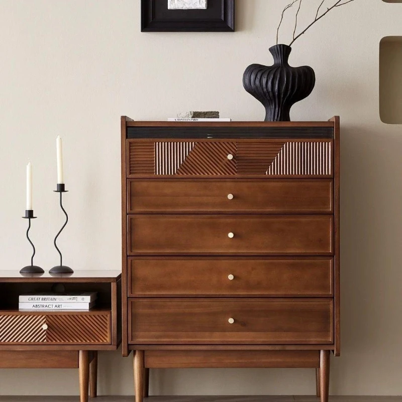 LTT antique solid wood chest of drawers, bedside storage locker, living room wall drawer cabinet