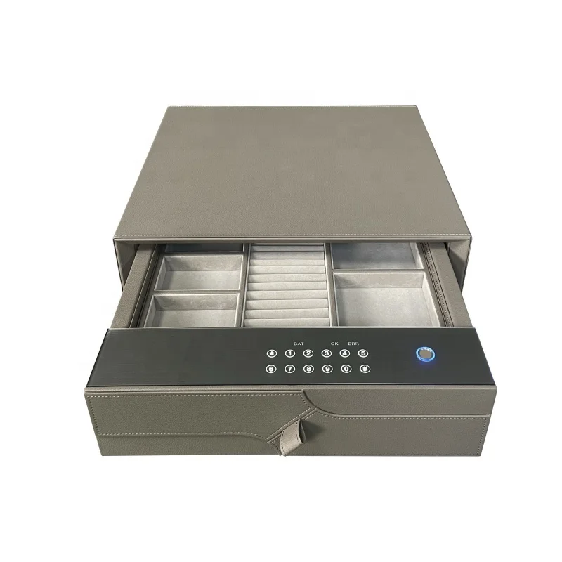 Wholesale Smart  Concealed  Drawer Box Safe Cashier Built in Fingerprint Password Deposit Safe Box Drawer Wardrobe Fittings