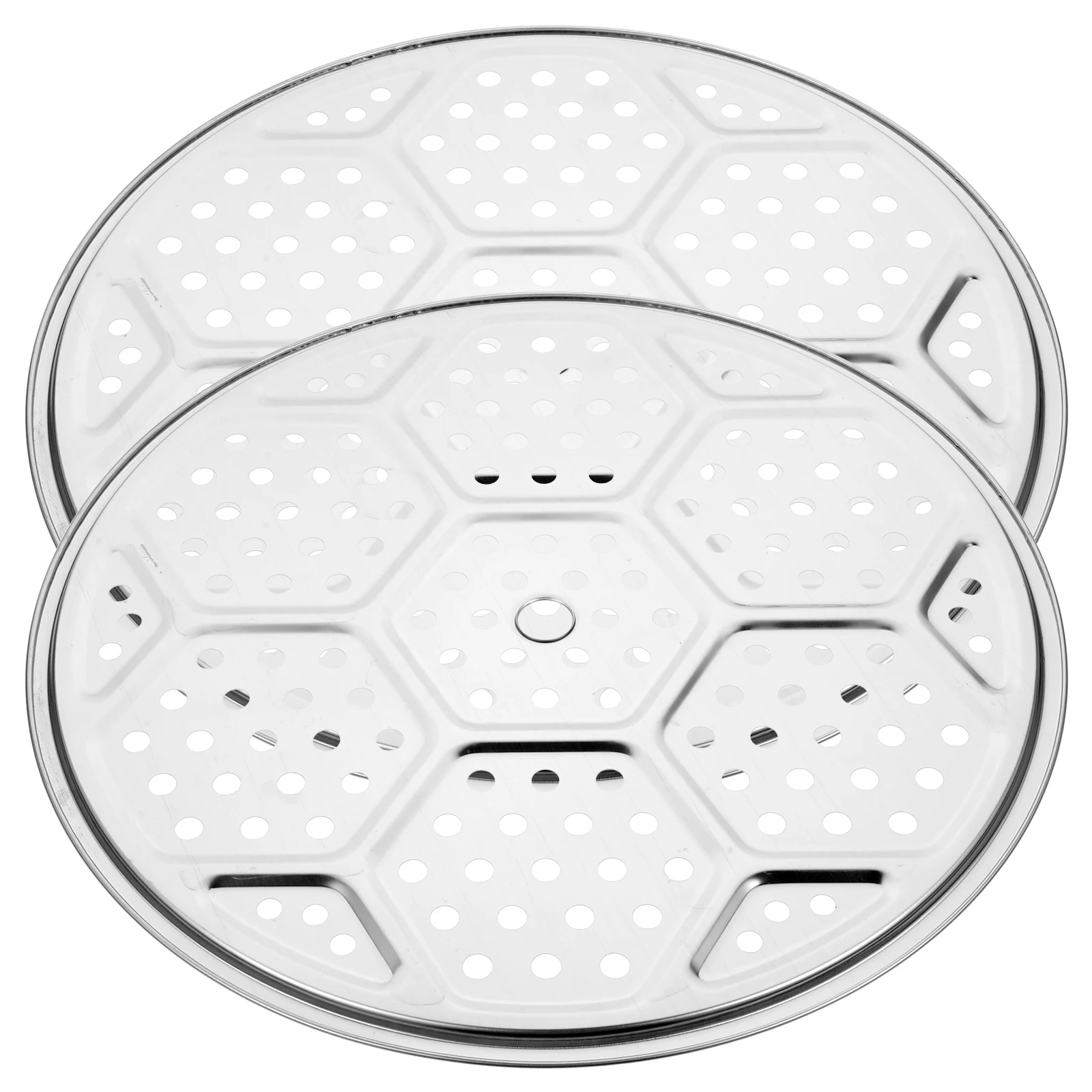 

2pcs Stainless Steel Steamer Rack Canning Rack For Pressure Cooker Soup Pot Jar Stand Round Holes Drainage Easy Clean