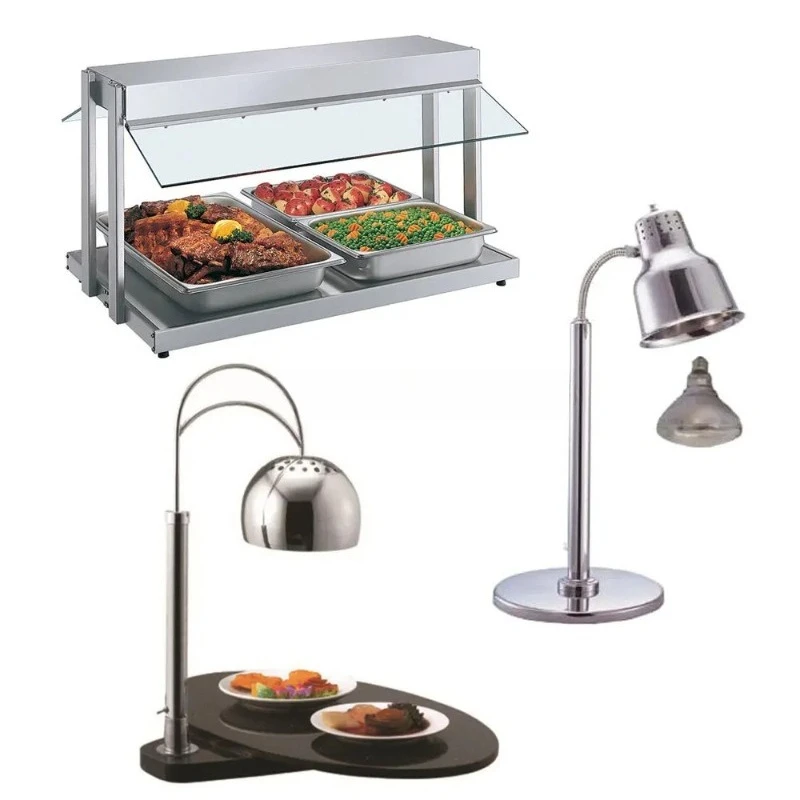 Stainless steel buffet light for heating food