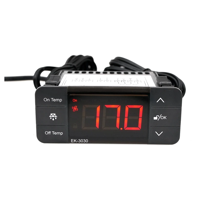 Thermostat EK-3030 Digital Temperature Controller 220V Thermostat Sensor Refrigeration Defrost Thermostat for Cold Storage