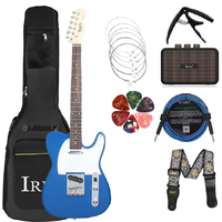 IRIN 6 String Blue Electric Guitar Campus Student Rock Band Electric Guitar Equipped Necessary with Effector Straps