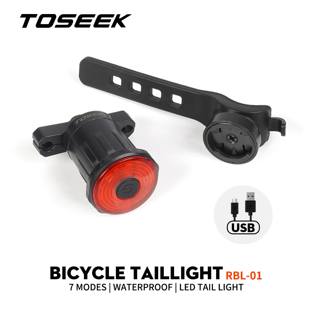 

TOSEEK RBL-01 Bicycle Smart Auto Brake Sensing Light IPx6 Waterproof USB Charging Taillight Bike Rear Light Accessories