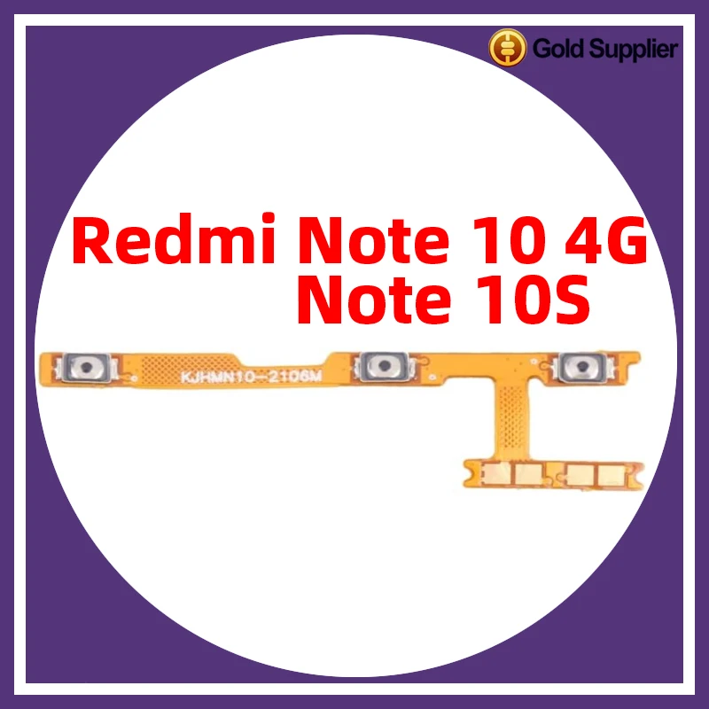 For Xiaomi redmi Note 10 Note 10S 4G Power ON OFF Volume Camera Key Button Switch Flex Cable Replacement